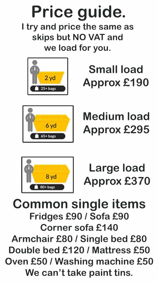 Glastonbury waste clearance price guide